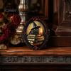 Dark Academia Home Accessories Halloween Wooden Refrigerator Magnet, Vintage Gothic Fridge Magnets, Oval Frame Decorative Metal Surface Magnets