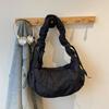 Simple Pure Color Nylon Crossbody Bag For Casual Girls With Soft Structure