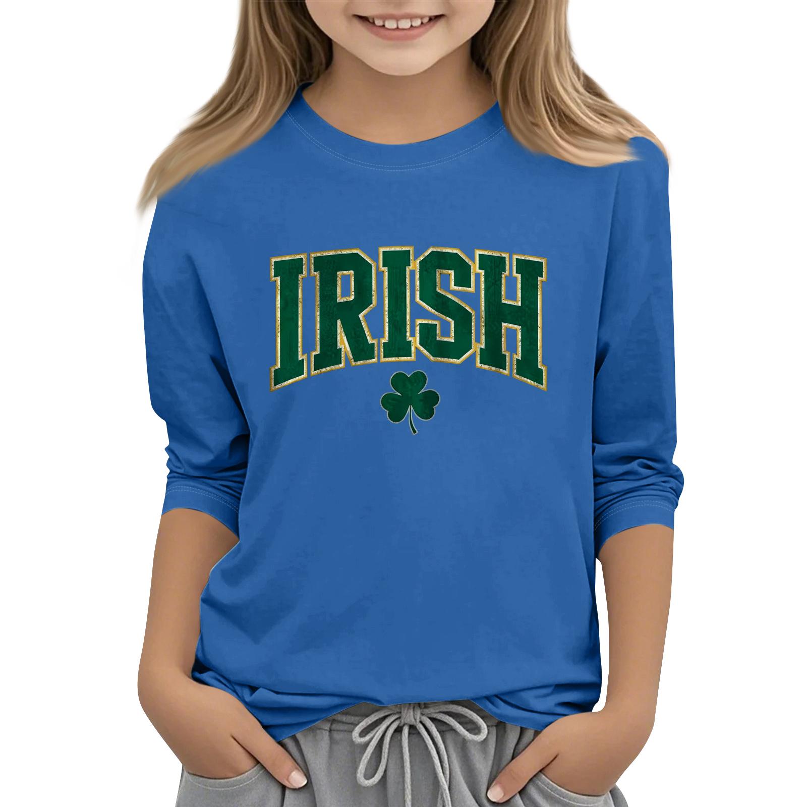 

Children s Casual Seven-Quarter Sleeve Round-Neck Fashion T-Shirt Top 100 синий