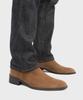 Firenze Atelier Hidden Zipper Detail Slim Toe Suede Zip-Up Boots 3343-Qs [Mid Brown]