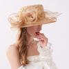 Summer Sun Protection Bucket Hat Organza Flower Sun Hat Foldable Big Brim Beach Hat Mesh Hat