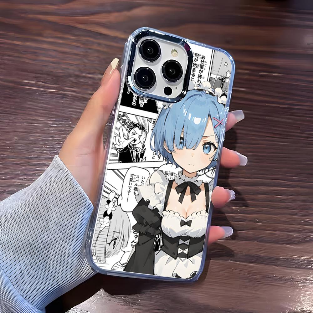 Anime Re Zero Rem Phone Case For IPhone 17 Pro Max 16 15 14 Pro Max IPhone 13 Pro Max 11 Plus Transparent Cover