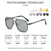 Polarized Uv400 Sunglasses Men Women Photochromic Anti Glare Metal Large Square Frame Sun Glasses For Driving Fishing Outdoor
