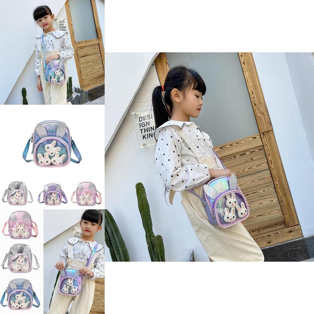 Adorable Shiny Sequin Pu Bunny Crossbody Bag For Girls Ideal For Princesses