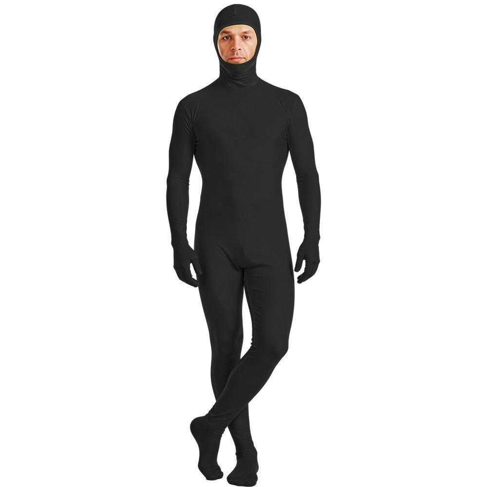 Unisex Orange Elastic Zentai Bodysuit Costume for Halloween Cosplay