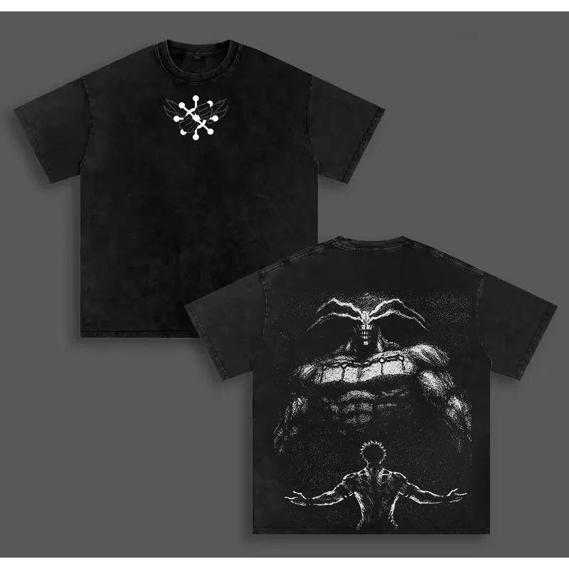 Manga Jujutsu Kaisen Makora T-shirt Y2k Washed Oversized Tshirt Men Women Clothing Top Summer Short Sleeve Cozy Cotton Tee Shirt