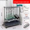 ELAYUR Mobile Floor Mop and Broom Holder with Draining Rack