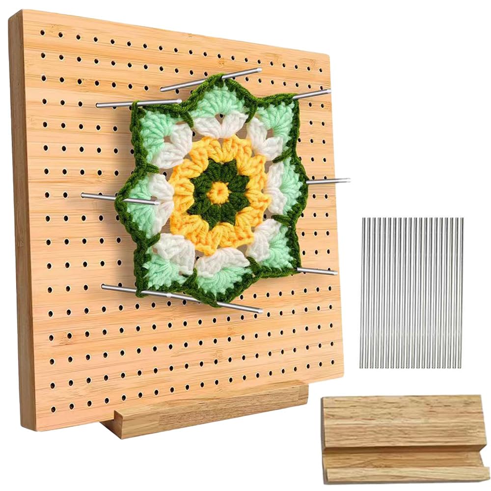 Blocking Crochet Knitting 28cm X Includes 20 Stainless Steel Pins and Hand Sewing Needles Board, Board, 28cm,