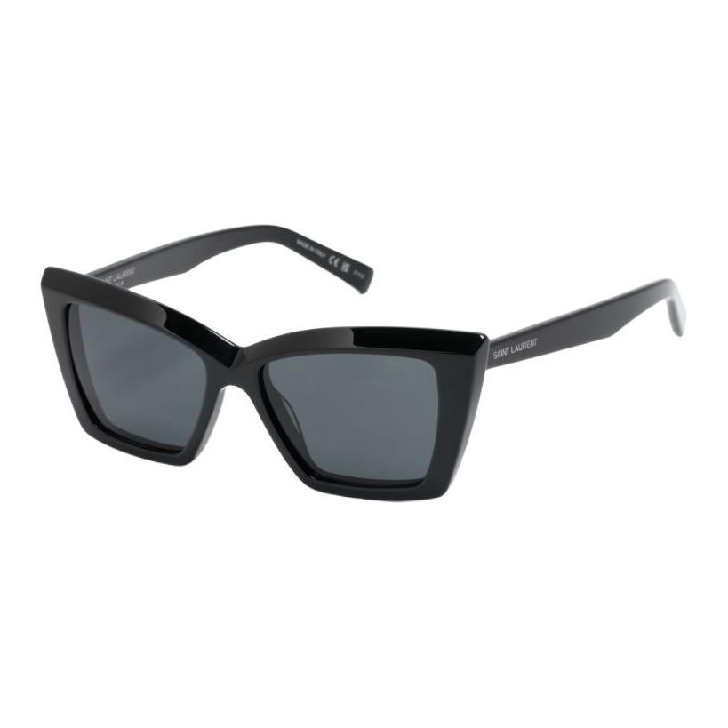 

Saint Laurent Letter Logo Cat Eye Sunglasses Men sunglasses Black SL657 54