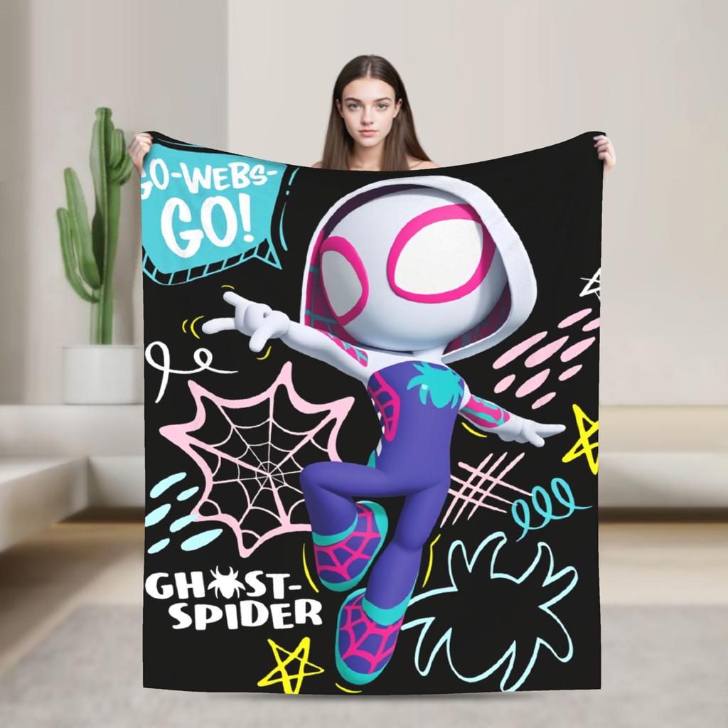 Spidey And His Amazing Friends Blankets Super Soft Funny Plush Throw Blanket For Chair Sofa Bed Flannel Bedspread Bed Cover