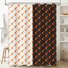 Orange White Shower Curtains with Black Gold Geometric Pattern for Bathroom Decor Modern Printed Fabric Shower Panels