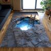 3D Koi Pond Area Rug - Realistic Fish Pond Illusion Floormat Ideal for Living Room  Aquatic Pattern Area Floormat  Decor