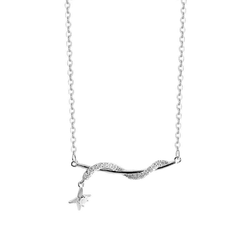 

Простое ожерелье с четырьмя звездами для женского нишевого дизайна, модная новая ключичная цепочка