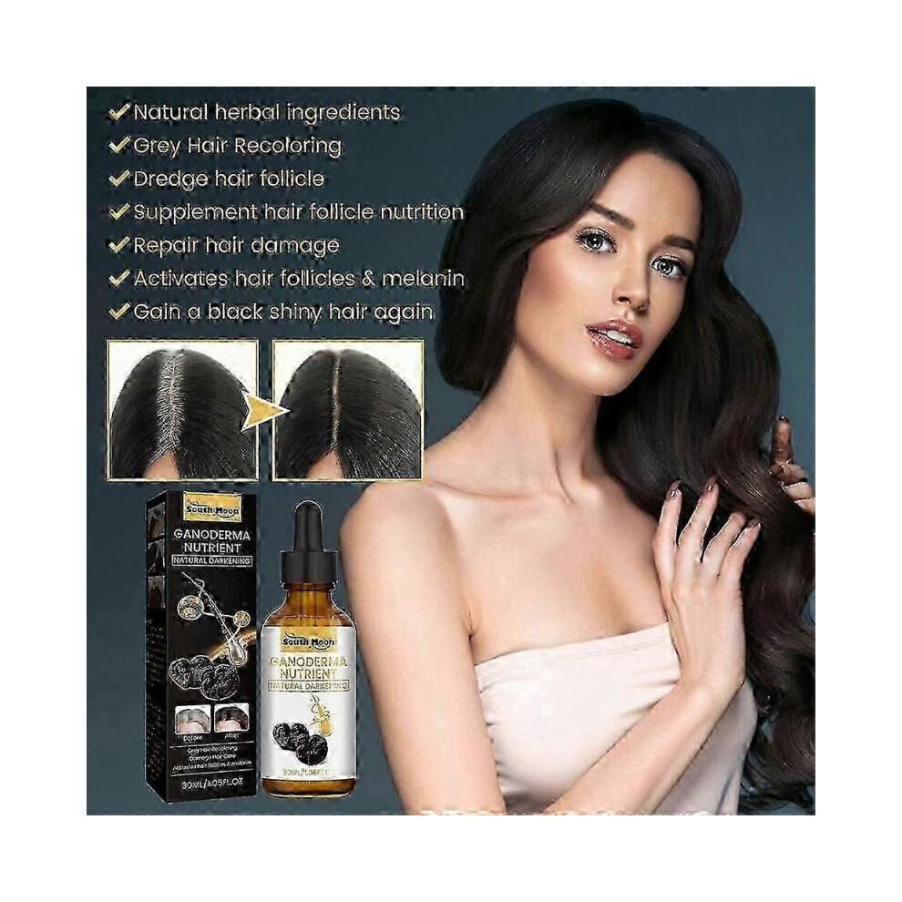 5pcs Grey Hair Reverse Serums Ganoderma Nutrient Natural Darkening Serums 30ml Anti-Greying Hair Serums for Promoting Healthier