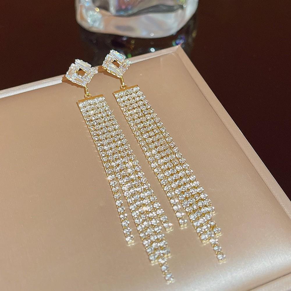 Trendy Long Tassel Bow Earrings: Celebrity-Inspired, Exaggerated Style for Women