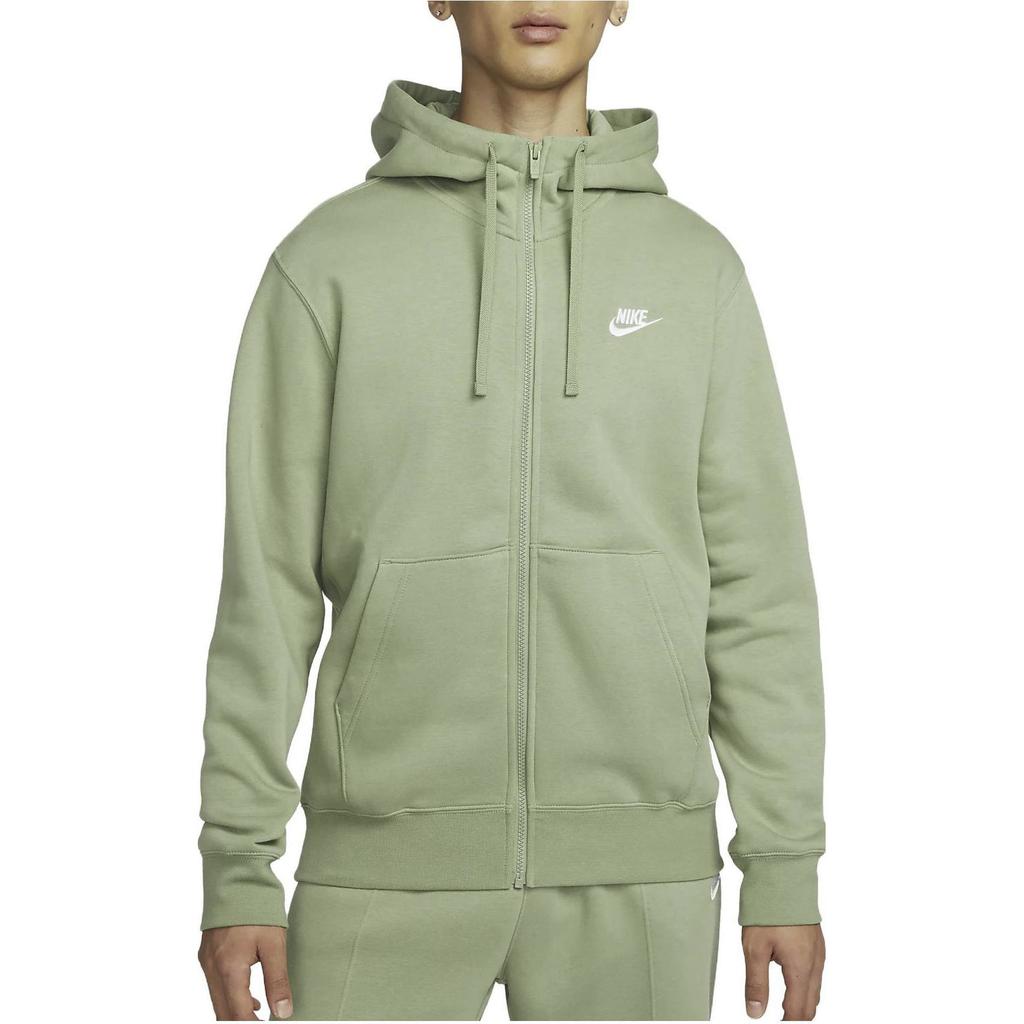 Nike Solid Color Letter Print Zip Hoodie With Drawstring Men Tops Oil-Green BV2646-386