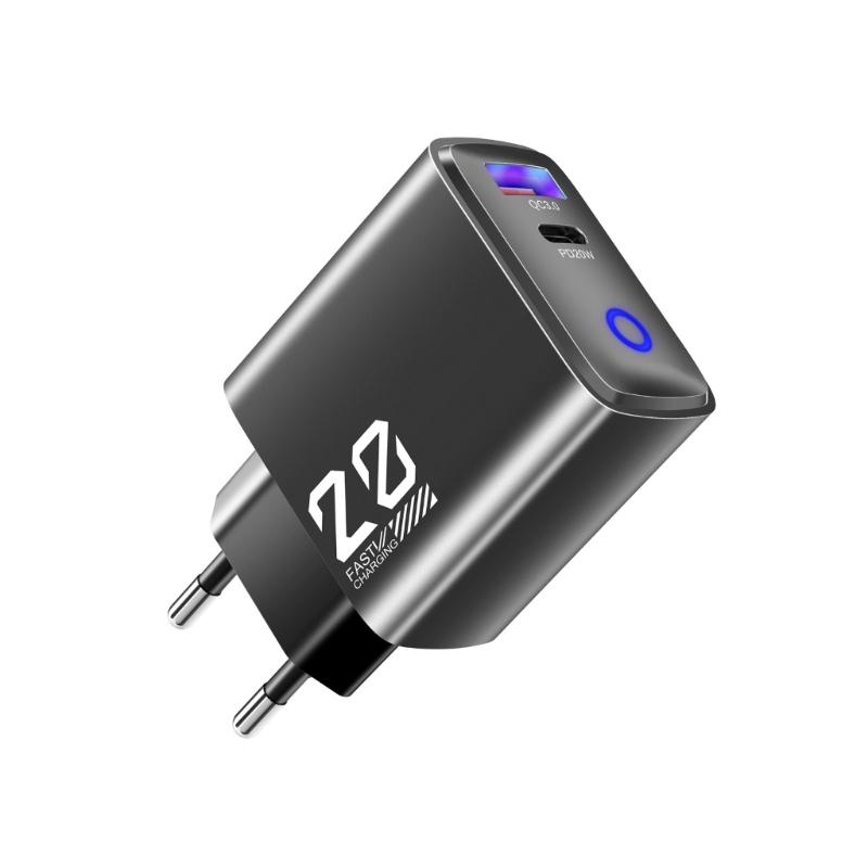 European Plugs USB C Fast Charger 20W Builts In LED Charging Status Light Portable Design For Multiple Devices Use