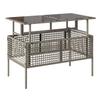 4 Piece Outdoor Sofa Set with Cushions Light Grey Poly Rattan & Glass