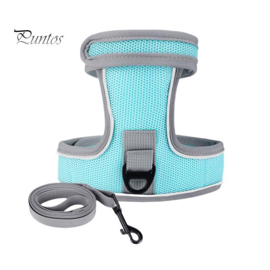 

1 комплект поводка для домашних животных, регулируемая застежка-лента, светоотражающая шлейка для кошек и набор поводков для прогулок на свежем воздухе L озеро синий