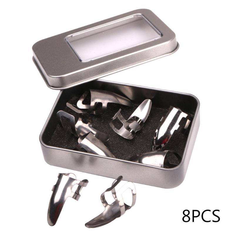 8pcs Adjustable Metal Finger Thumb Picks Plectrum for Fingerstyle Guitar Bass