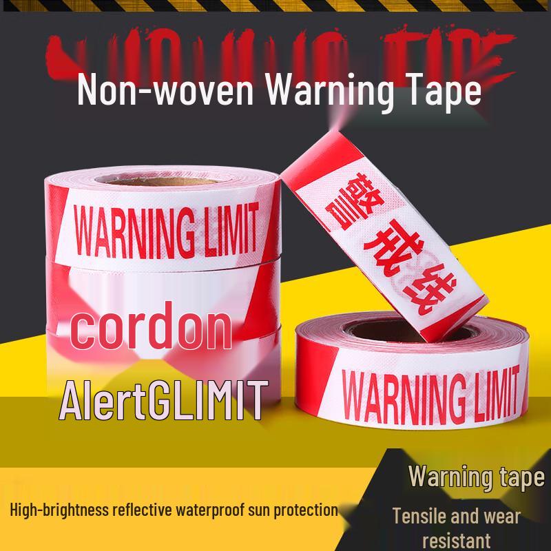 Moufu Red & White Warning Barrier Tape