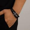 Personalized Bracelet Men's Stainless Steel Creative Multi Layer Weaving Cross Titanium Leather