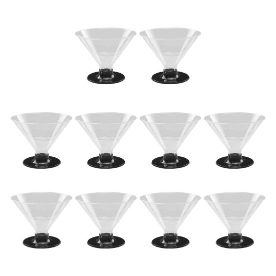 10 ks Jednorázová sada sklenic na Martini Plastová koktejlová sklenice na večírky Svatby Dezerty Průhledné sklenice na koktejly Šampaňské Zmrzlinu