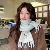New red scarf women's winter fashion warm knitted wool Korean version of high-end atmosphere scarf tide