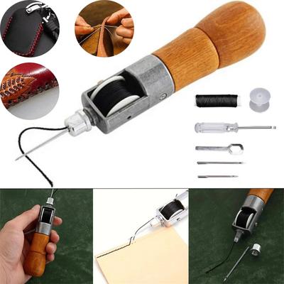 1Set Leather Sewing Stitching Tools DIY Hand Sewing Machine Waxed Thread Leather Craft Edge Stitching Belt Strips Shoemaker Tool