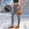 Damen-Leggings, hohe Taille, Samt, verdickt, warm, schmale Passform, Yogahose mit Taschen, Herbst-Winter-Leggings