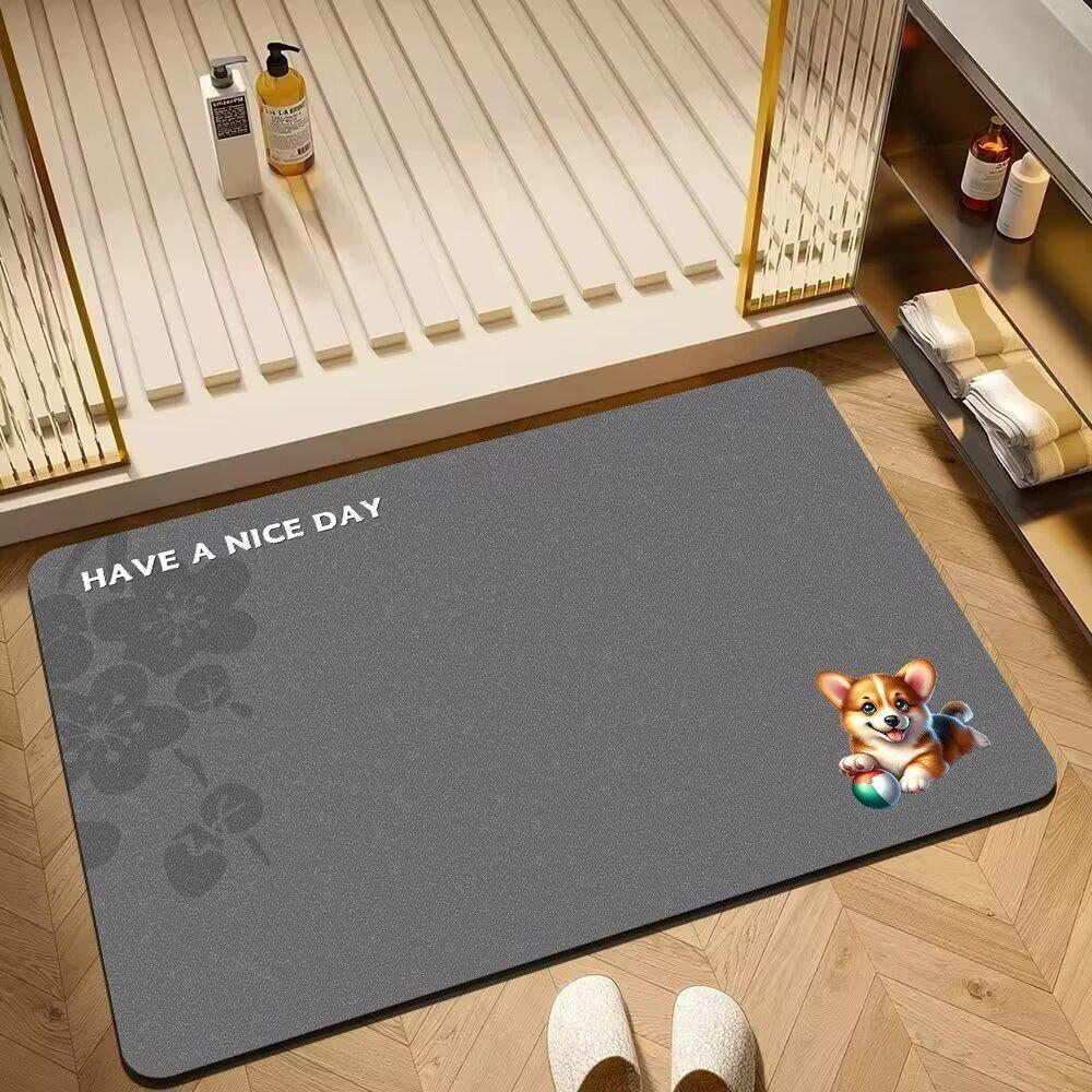 Simple Printing Bathroom Thickening Mat Bath Non-slip Carpets In Wash Basin Bathtub Side Floor Rug Shower Room Doormat Memory Foam 3D Pad