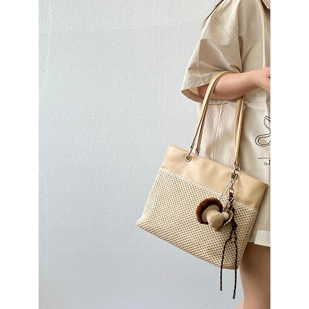 IELGY Ladies Tote Bag Seasonal Woven Gentle Style Large Capacity Casual Portable