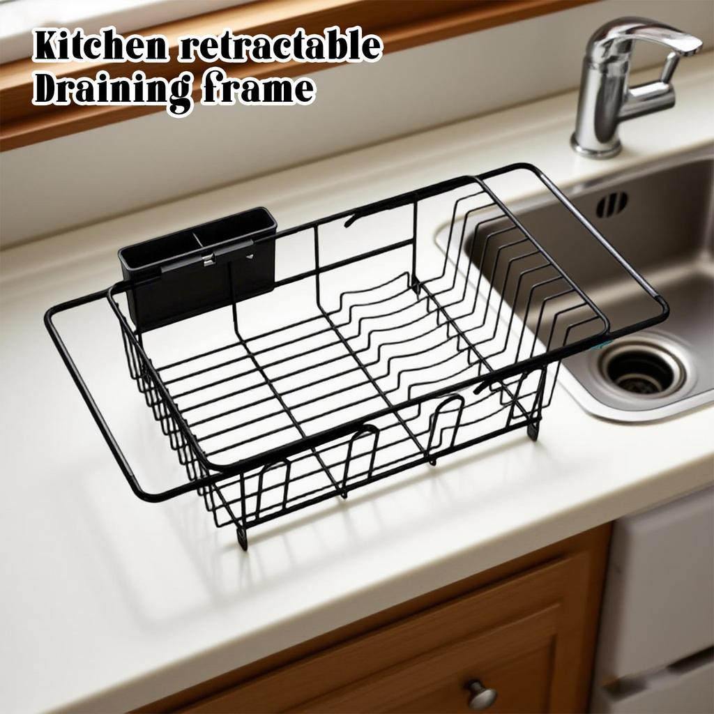 Dish Drying Rack In Sink, Expandable Stainless Steel Dish Drainer For Kitchen Sink