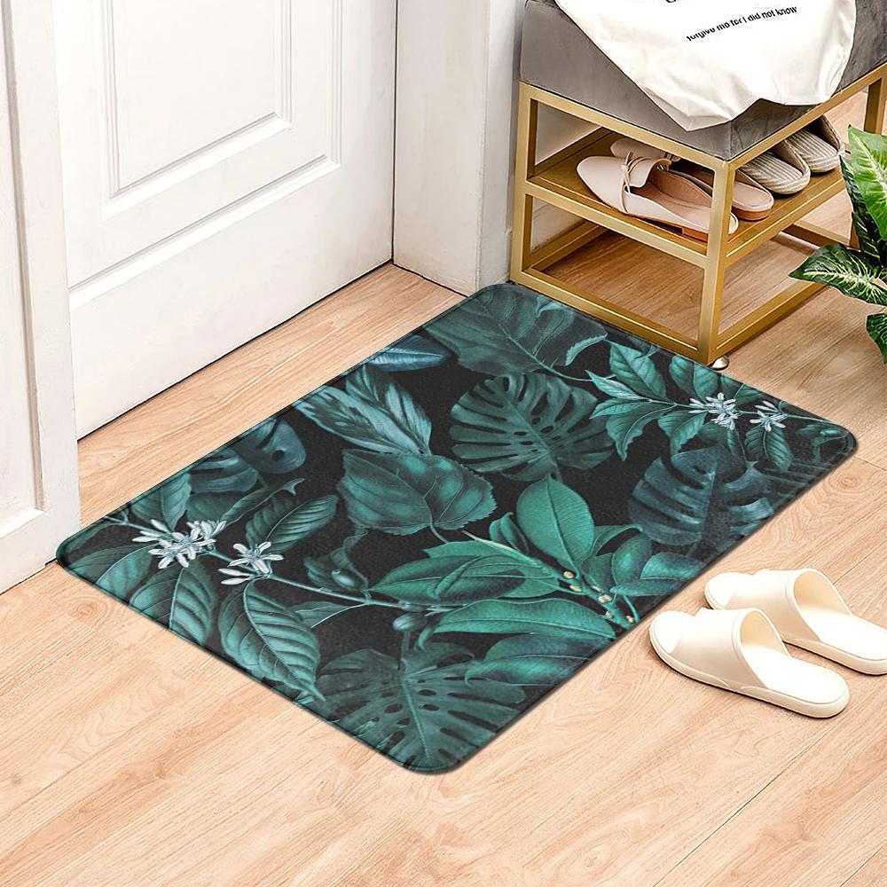 Beautiful Flowers Entrance Door Floor Mat Door Mat Non-Slip Foot Pad Home Welcome Carpet for Hallway Bath Kitchen Doormat