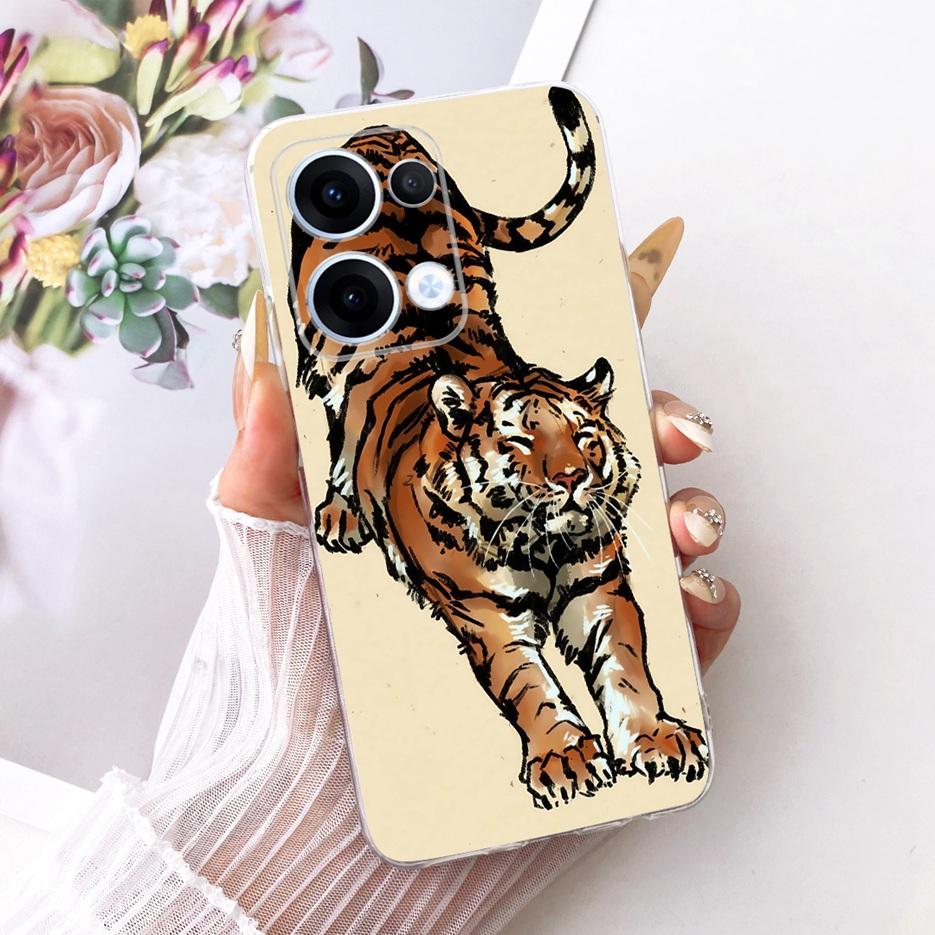 For Oppo Reno13 Pro Case CPH2697 Luxury Flowers Butterfly Painted Cover Soft Slim Phone Case For Oppo Reno 13 Pro Reno13 5G Bags