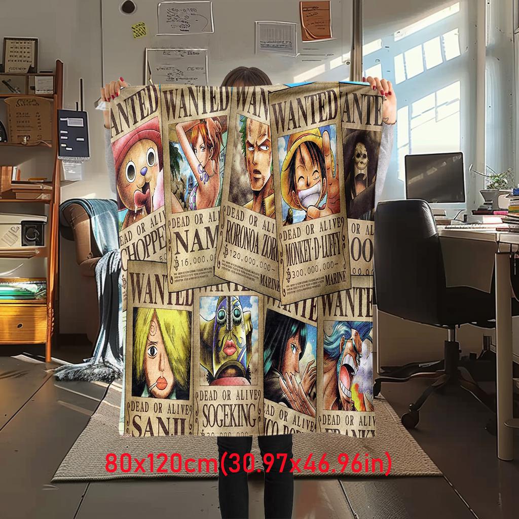 Starring the classic Japanese cartoon ONE PIECE Monkey D. Luffy blanket soft home furnishing nap decoration four seasons warm Sherpa blanket U10