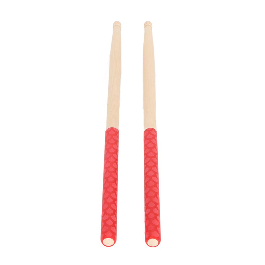 5A Drumsticks für Erwachsene Kinder Anfänger Ahorn Holzspitze Drumsticks mit rutschfestem Gummigriff für