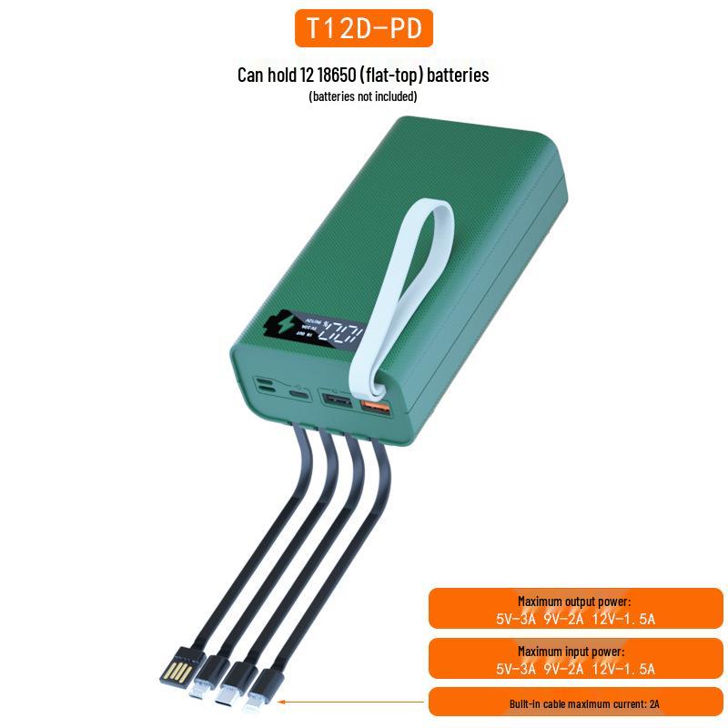 Solderless 4-Wire 12-Section 18650 Power Bank Kit with Ultra-Fast Disassembly