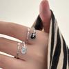 Music Note Guitar Ring Jewelry Niche Design Adjustable Index Rings for Women Statement Finger Wedding Valentine's