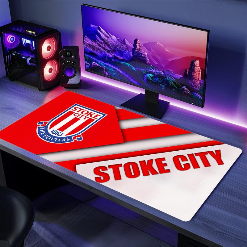 Stoke City FC Print Cushion Non-slip Laptop Tablet Big Mousepad XXL Mat Mini PC Playmat With Lock edge