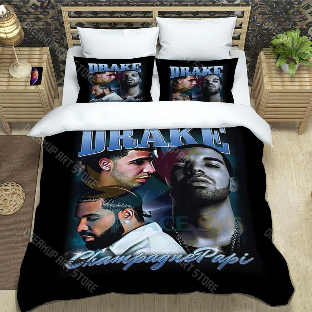 3D Printed Drake Rapper Bedding Set for Boys Girls Duvet Cover Pillowcase Twin Queen King Full Single Double Sizes