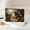 Retro Pumpkin Storage Halloween Makeup Bag, Scratch Resistant Durable Canvas Holiday Theme Stationery Bag Zipper Toiletry Pouch, for