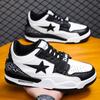 Large Size Shoes Men's Shoes New Low-top White and Black Contrasting Colors Air Cushion Rebound Versatile Basketball Shoes Sports Board Shoes Men