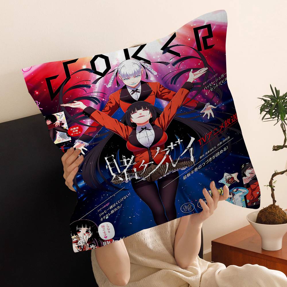 1PC Kakegurui Jabami Yumeko Cushion Cover Car Throw Pillow Case For Sofa Car Christmas Gift 40x40cm 45x45cm