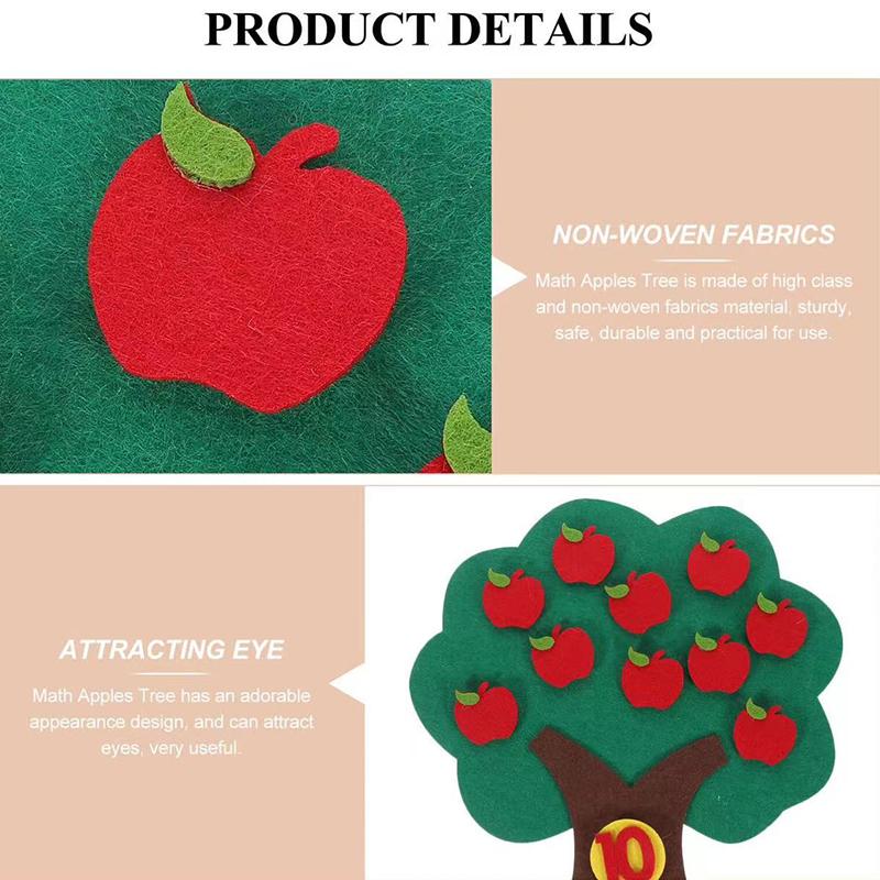 2 Mixed Set Fruit Tree Felt Jigsaw Puzzle Non-woven Apple Pear Orange Peach Trees DIY Handcrafts Early Education Props Gifts ZYF