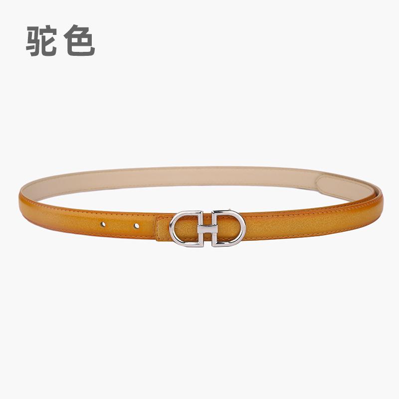 Leather Women'S Belt Simple Double Ring Belt With Jeans Casual Pants Belt Women'S Model
