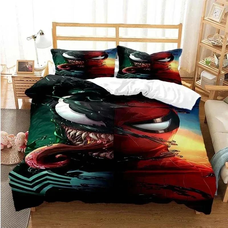 Venoms Beding Set Soft Duvet Cover Bed Linen Set Comfortable Quilt Cover Pilowcase Warm Comforter King Quen Sized Dimensions Young Boys Adult People