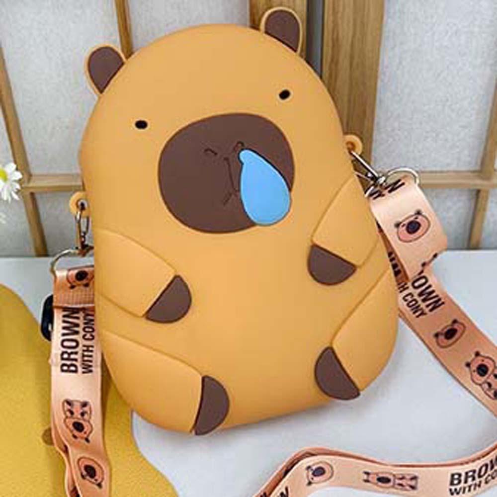 Kawaii Silicone Doll Bag Adjustable Straps Phone Storage Pouch 2 Size Children Small Purse  Friends