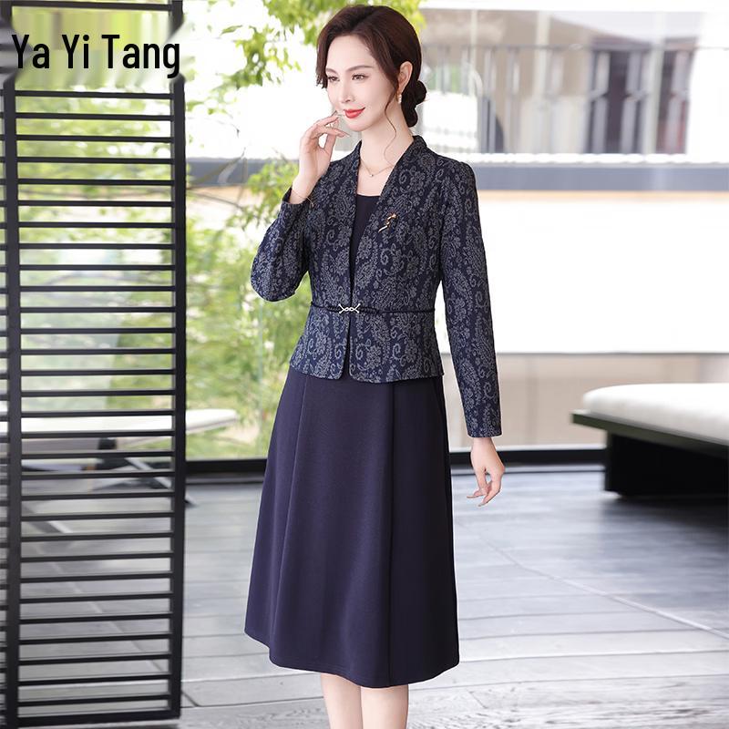 Yalu Women's Faux Two-Piece Long-Sleeve Slim Dress