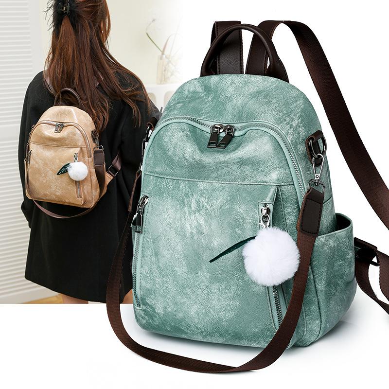Trend schoolbag European and American new PU backpack Japanese and European style temperament women's bag leisure travel backpack